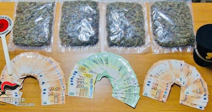 Operazione antidroga a Bagnara Calabra: Carabinieri sequestrano un chilo di marijuana e 37.000 euro in contanti, tre arresti